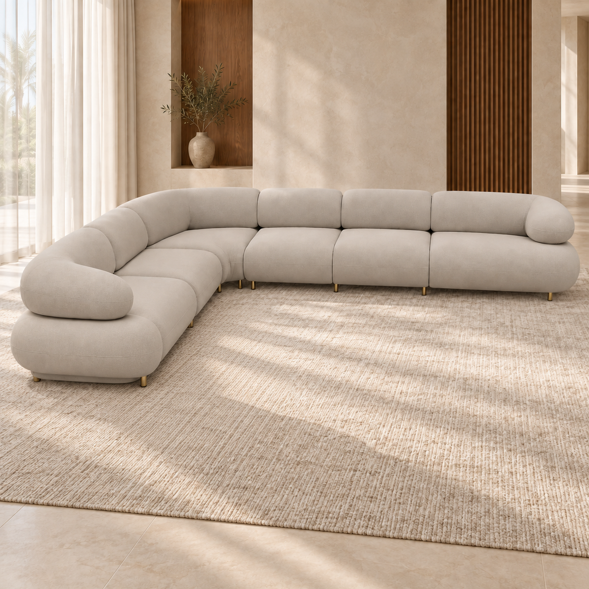 Floresna sectional sofa in a styled room