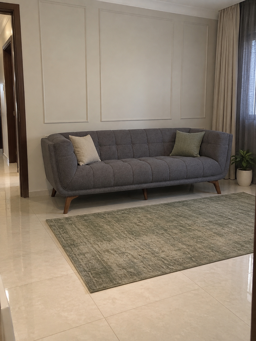 AI home visualization of Evie Sofa; an illustrative room, not a customer photograph