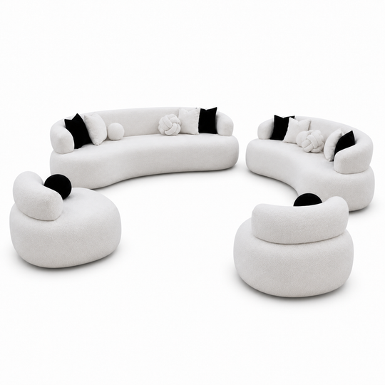 Roma Sofa-Set - 7-seater white background product view