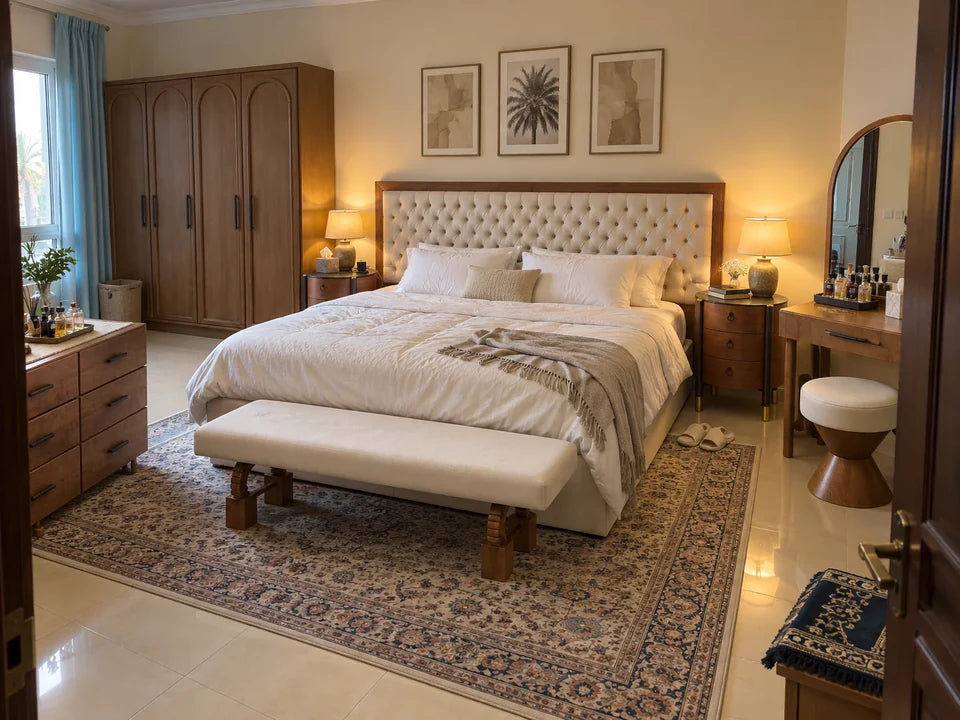 
Dana Round Bedside Table — in a Saudi home