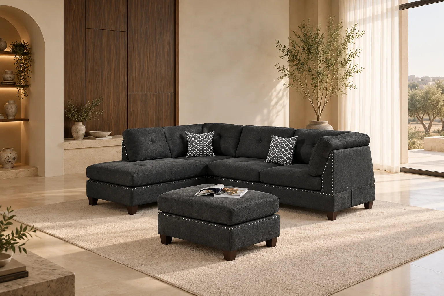 Hazel sectional in a styled Saudi home — room inspiration