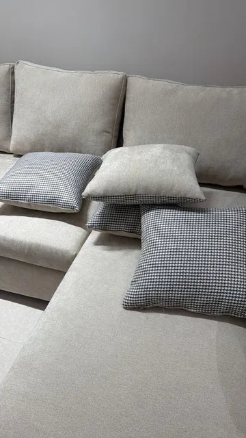 Cushion and upholstery detail — KLIK customer-home photograph