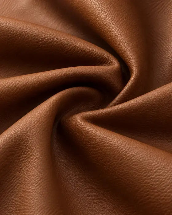 Faux leather fabric, up close