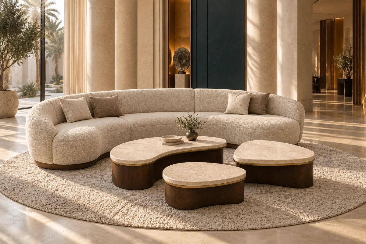 Illustrative hospitality lounge using the KLIK Luna furniture selection