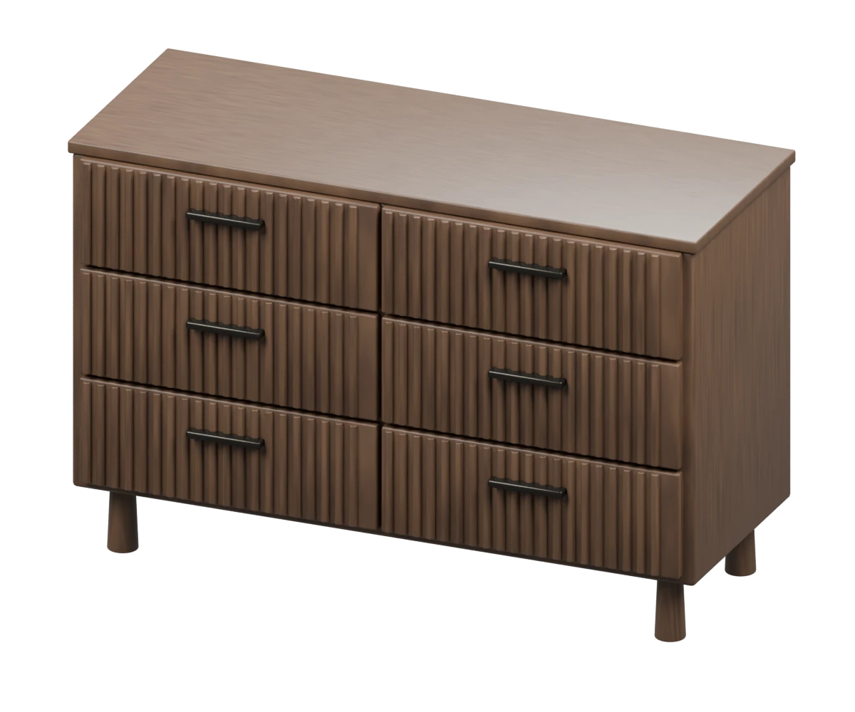 KLIK Reed Fluted Dresser